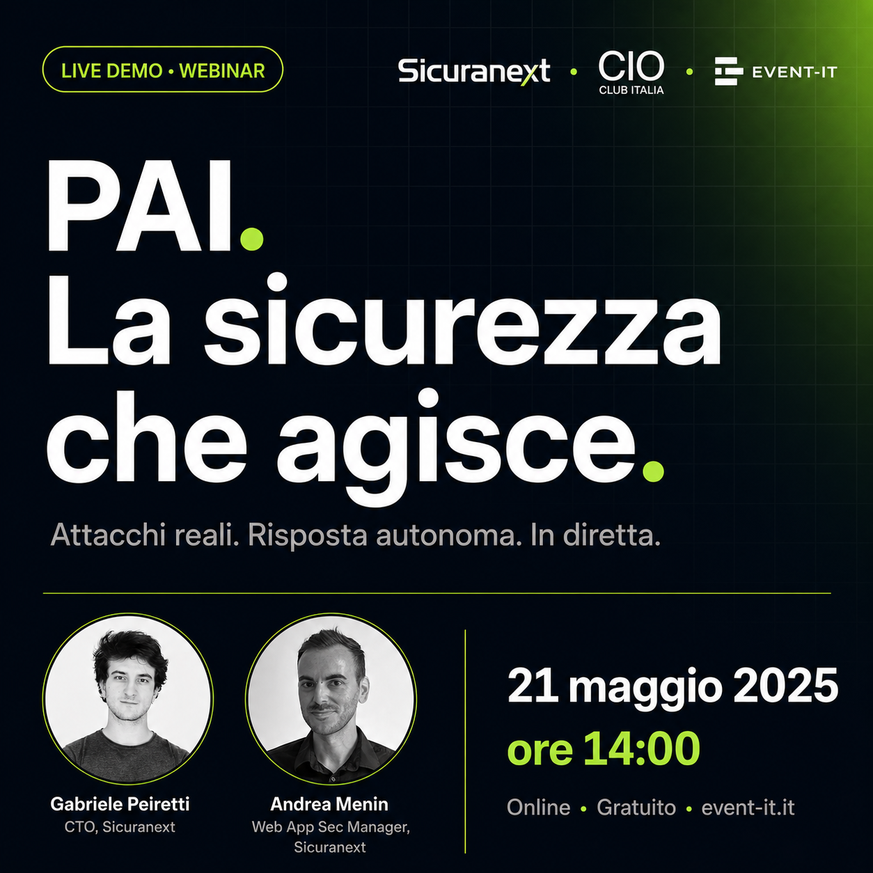 Sicuranext Platform PAI - Live demo